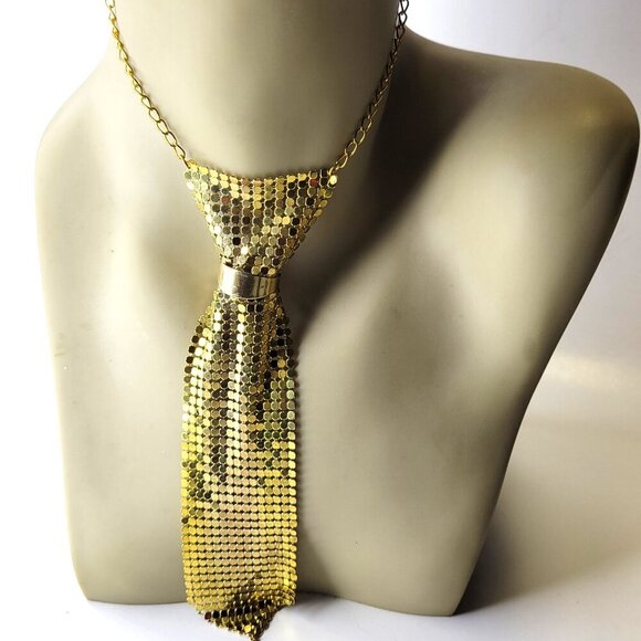 Gold Tie Mesh Necklace - Picture 7 of 8